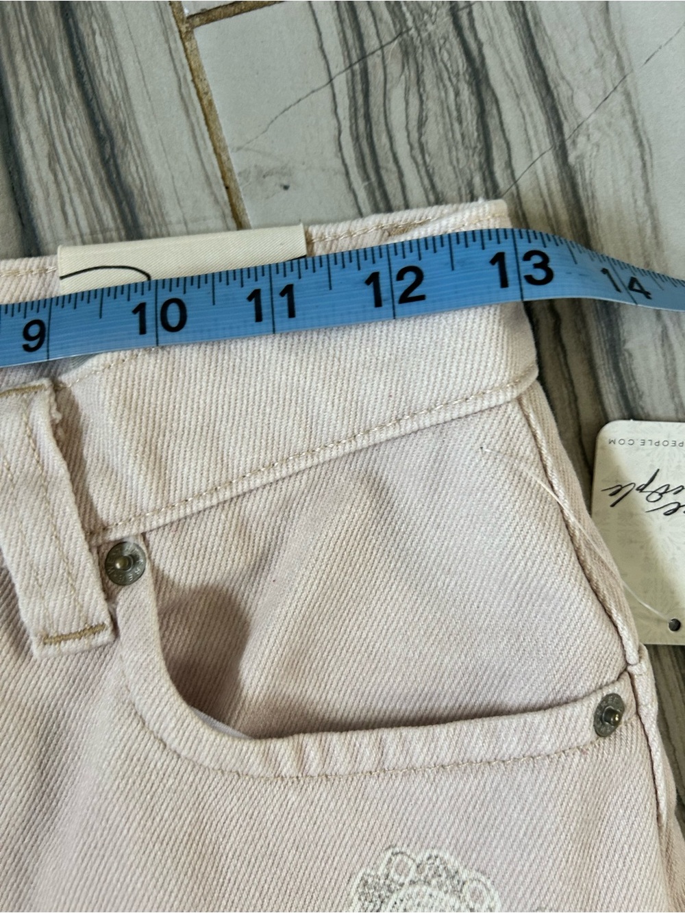 NWT We The Free Tinsley Printed Jeans in Illusions Heirloom Ivory - Picture 15 of 16